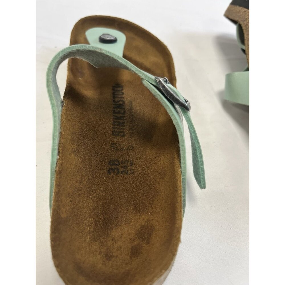 Birkenstock Pearl Green Women 38 Gizeh Slip On Thongs  Flat Sandal Shoes. 💚 - Picture 9 of 10